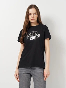 Футболка бавовняна жіноча Guess V5RI06-I3Z14-JBLK M Jet Black A996 (7626741034130)