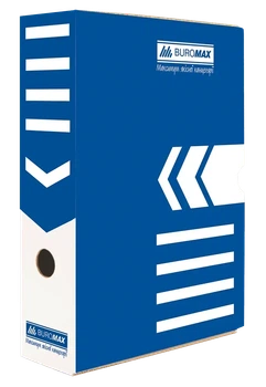 Бокс архівний картонний 80мм синій (BM.3260-02)