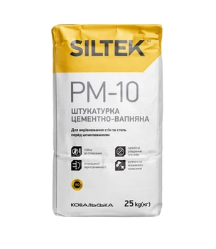 Штукатурка цементно-известковая машинного нанесения Siltek РМ-10 серая, 25 кг