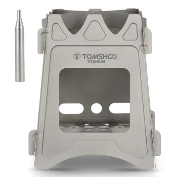 Титановая печь щепочница туристическая Tomshoo titanium размер M в комплекте телескопическая трубка для розжига костра