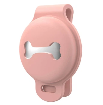 Чохол брелок для Apple AirTag на нашийник для собак AirTag case for dog Clip Pink Kayfovo ATP-1