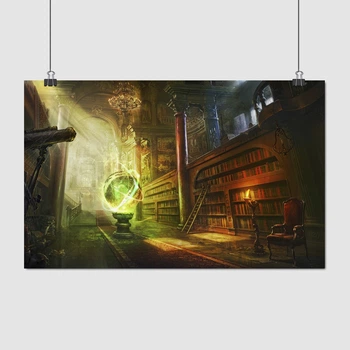 Постер Гарри Поттер, библиотека Хогвартса, Harry Potter, A3 26×42 см (id2750)