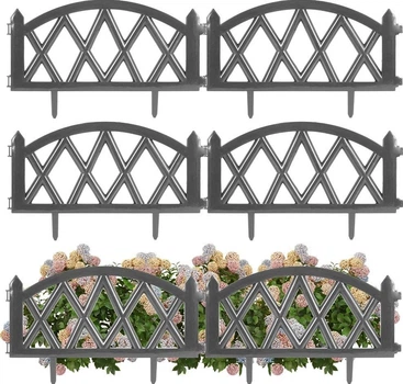 Садовий паркан Vilde 50x30 см 6 шт. Графітовий (351006-G)