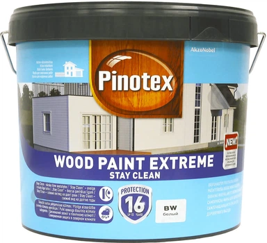 Farba do drewna Pinotex Wood Paint Extreme półmatowa wodna samoczyszcząca Biała BW 10 l 5310611 (4740182274443)