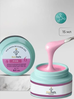 Гель для моделювання нігтів Ice neon builder gel 15 мл колір №6