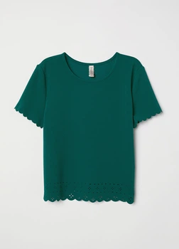 Блузка H&M S Темно-зелений 0665325_02