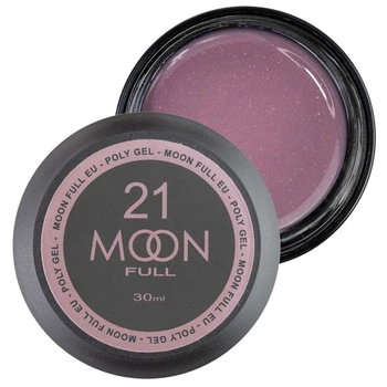Полигель Moon Full для наращивания ногтей Poly Gel №21 розовый с шиммером 30 мл