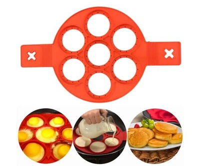 Универсальная антипригарная силиконовая форма для сковороды красная d 23,5 см
