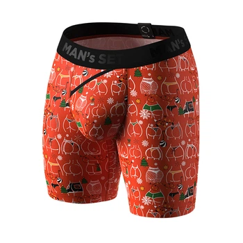Чоловічі анатомічні боксери з бавовни, Anatomic Long 2.0, Black Series, Kiss My Booties S BST140-07KMB