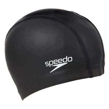 Шапка для плавания Speedo черная унисекс для тренировок и соревнований быстросохнущая