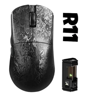 Ігрова Мишка ATTACK SHARK R11 ULTRA Black Карбоновий Корпус Безпровідна Трирежимна 2.4G/Bluetooth/Кабель, 8000Hz, PAW3950MAX, 42000 DPI, 49 грам Ультралегка