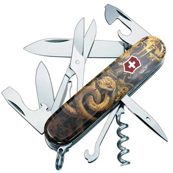 Ніж складаний, мультитул Victorinox Climber Zodiac (91мм, 16 функцій), золота змія 1.3703.3.Z4240pk