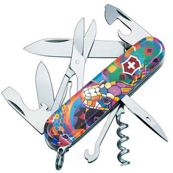 Ніж складаний, мультитул Victorinox Climber Zodiac (91мм, 16 функцій), яскр. змія 1.3703.Z4260pk