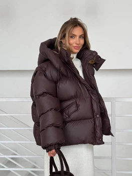 Жіноча зимова куртка TRANSFORMER з капюшоном Milirud XS/M Шоколадний (488-490-ONESIZE)
