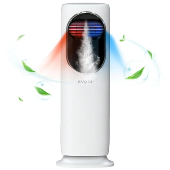 Тепловентилятор Evoair BRIIS SILVER PRO 4 в 1: обогрев, 1800-2200 Вт, охлаждение, увлажнение, УФ-стерилизация и вентиляция воздуха.