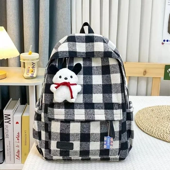 Стильный рюкзак в клетку Vintage Plaid 1360 Black-white