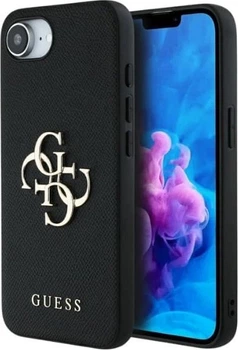 Панель Guess Grained Big 4G Logo Small Classic Logo для Apple iPhone 16e Black (GUHCPSE4PGT4MBK)