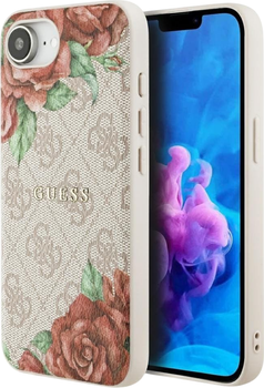 Панель Guess 4G Flowers Print with MagSafe для Apple iPhone 16e Pink (GUHMPSE4P4ROPEMCP)