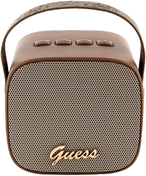 Głośnik przenośny Guess Speaker mini Script Logo with Strap Brown (3666339170196)