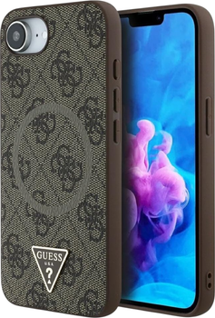 Панель Guess 4G Ring Triangle Logo with MagSafe для Apple iPhone 16e Brown (GUHMPSE4P4TDPW)