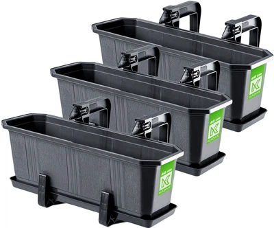 Doniczka balkonowa z uchwytami Kadax Oste K8229 3 szt