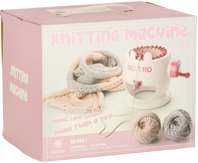 Zestaw kreatywny KIK Maszyna do szycia krosno dziewiarska 22-igłowa + 2 kłębki włóczki (5903039753808)