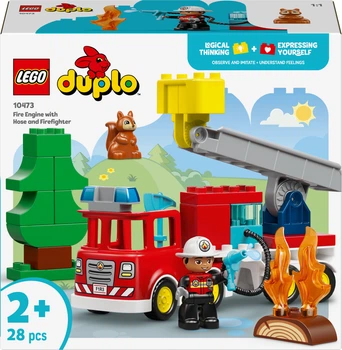 Конструктор LEGO DUPLO Town Пожежна машина зі шлангом і пожежником 28 деталей (10473)