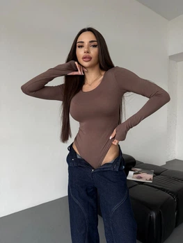 Жіночий однотонний боді Uaclothes 46-48 Капучино (like36197-166201350)