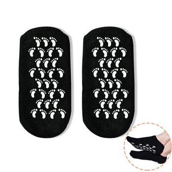 Увлажняющие гелевые носочки для педикюра SPA Gel Socks № G09-12 Черные от 20 до 28см