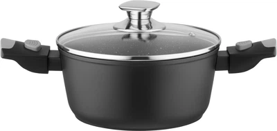 Каструля Ardesto Gemini Bari зі скляною кришкою алюміній чорний 2.5 л 20 см (AR1925AC)