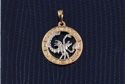 Кулон зодіак Xuping Jewelry скорпіон з родієм 2 см золотистий