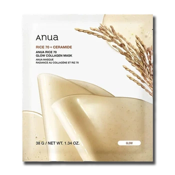 Гідрогелева колагенова маска для сяйва шкіри обличчя Anua Rice 70 Glow Collagen Mask , 38g
