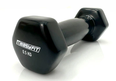 Гантель виниловая EasyFit 05 кг (1 шт.) Черная для фитнеса (EF0005BK)