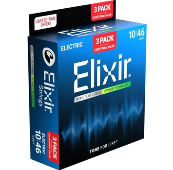 Струны для электрогитары Elixir 3 Pack 16552 Optiweb Nickel Plated Steel Light 10/46