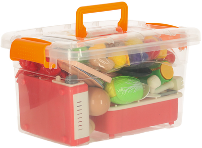 Ігровий набір KIK Кухонна мийка, овочі, фрукти для нарізання 54 елементи (5903039759008)