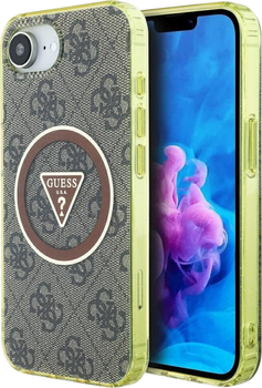 Панель Guess IML Metal Glitter 4G Circle Triangle with MagSafe для Apple iPhone 16e Brown (GUHMPSE4HG4PRTGW)