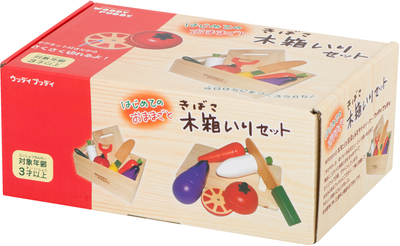 Дерев'яний ігровий набір KIK Овочі на магніті для нарізання в коробці + аксесуари  (5903039721524)