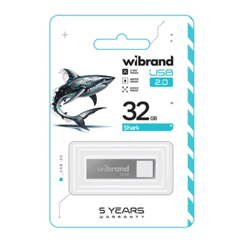 USB флеш-накопичувач Wibrand 32gb Shark Срібло
