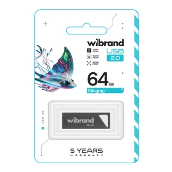 USB флеш-накопичувач Wibrand 64gb Stingray Колір Сірий