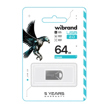 USB флеш-накопичувач Wibrand 64gb Hawk Чорний