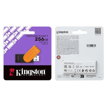 USB флеш-накопичувач 3.2 Kingston DT Exodia S 256GB Чорний/помаранчевий