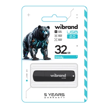 USB флеш-накопичувач Wibrand 32gb Grizzly Чорний