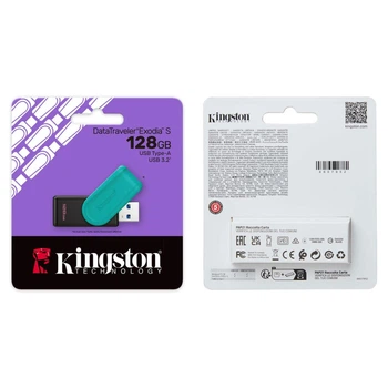 USB флеш-накопичувач 3.2 Kingston DT Exodia S 128GB Колір Чорний/Бірюзовий
