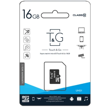 Карта Пам'яті T&G MicroSDHC 16gb UHS-1 10 Class Чорний