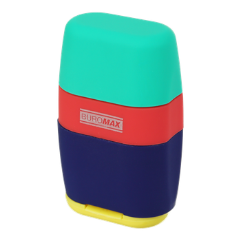 Гумка + чинка Buromax Rubber Touch на 2 отвори з контейнером (BM.4771-1)
