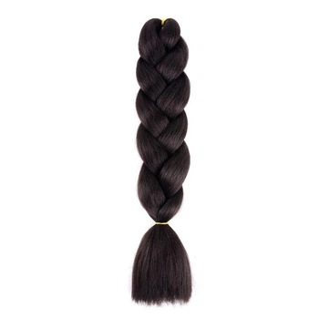 Канекалон Jumbo Braid однотонный черно-коричневый коса длинна 60 см Вес 100 грам Термостойкий 2#