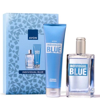 Подарунковий чоловічий набір Avon Individual Blue (Індивідуал Блу Ейвон) - туалетна вода 75 мл , бальзам після гоління