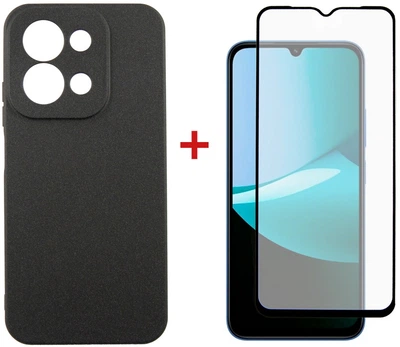 Комплект чехол для смартфона + стекло Xiaomi Redmi 15C DENGOS Carbon Black (DG-KM-165)