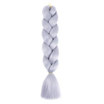 Канекалон Jumbo Braid однотонний сірий платиновий коса довжина 60 см Вага 100 грам Термостійкий А40