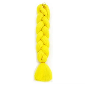 Канекалон Jumbo Braid однотонный желтый коса длинна 60 см Вес 100 грам Термостойкий А41